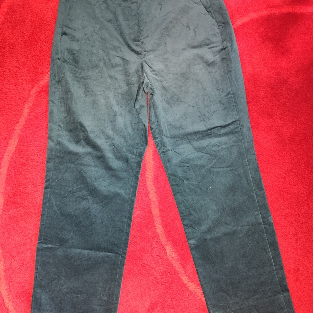 J. Crew Lush Green Velour Straight Leg Pants Sz 14 NWT