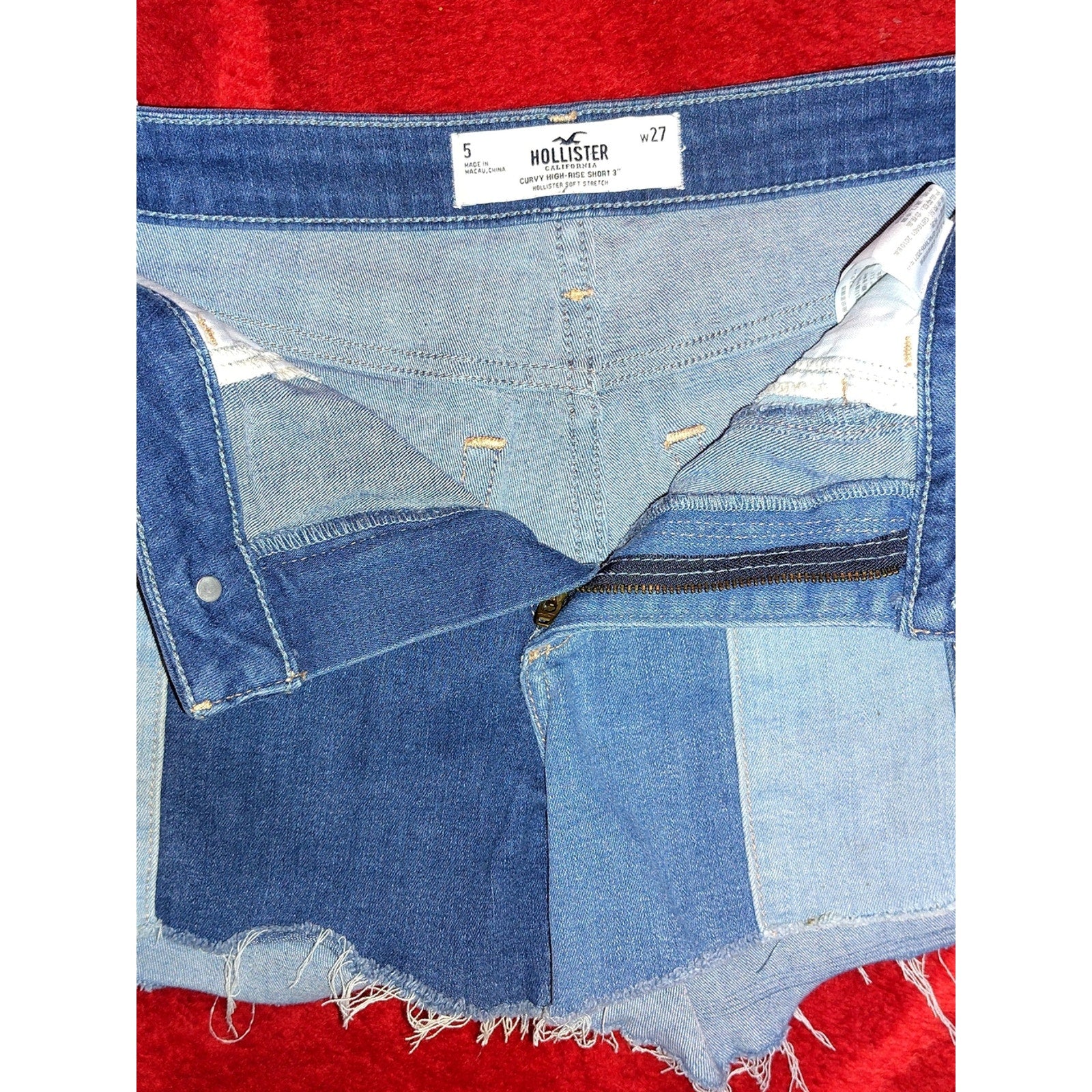 Hollister Women's Two-Tone Denim Patchwork Shorts - SZ 27