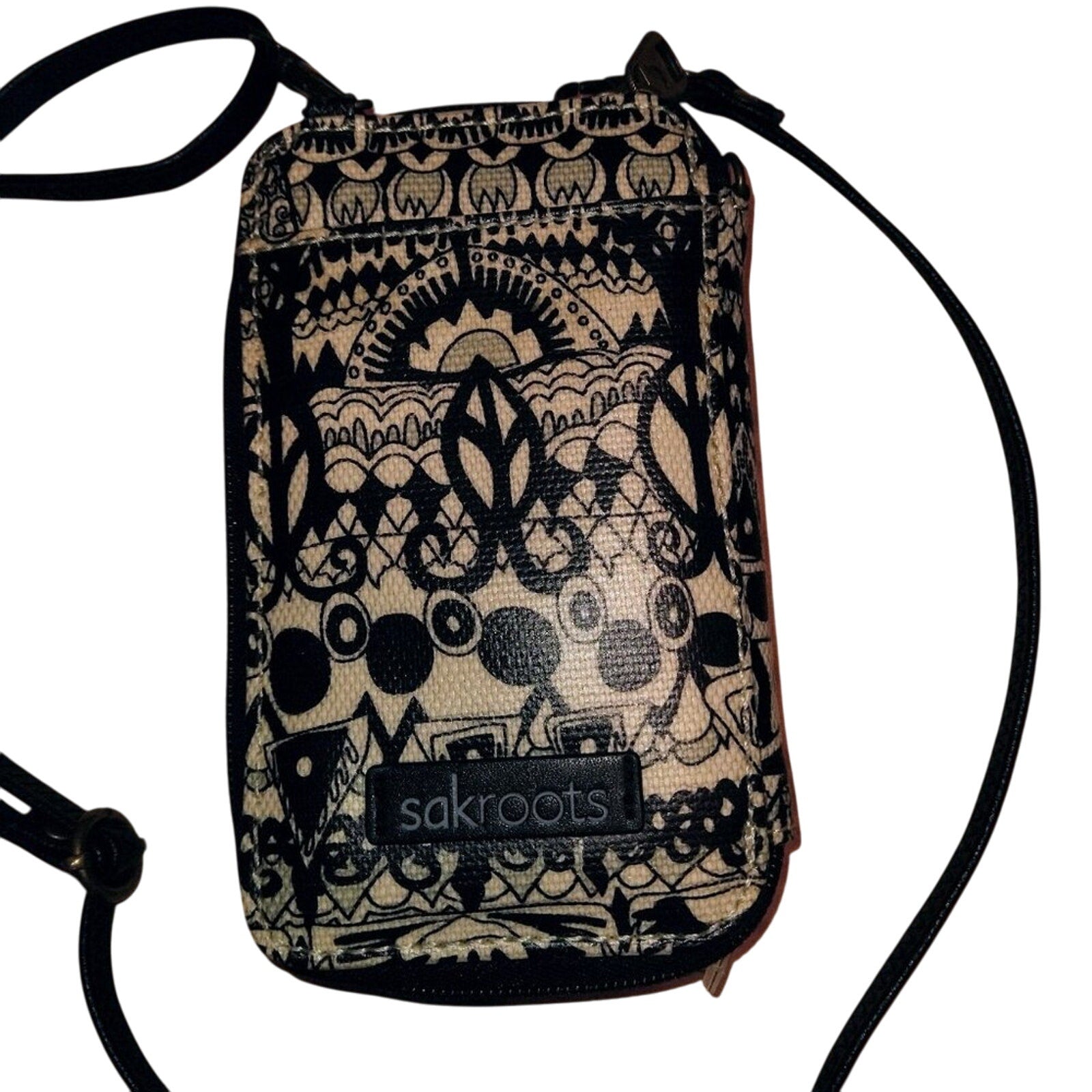 Sakroots B&W Small Cell Phone Crossbody wallet