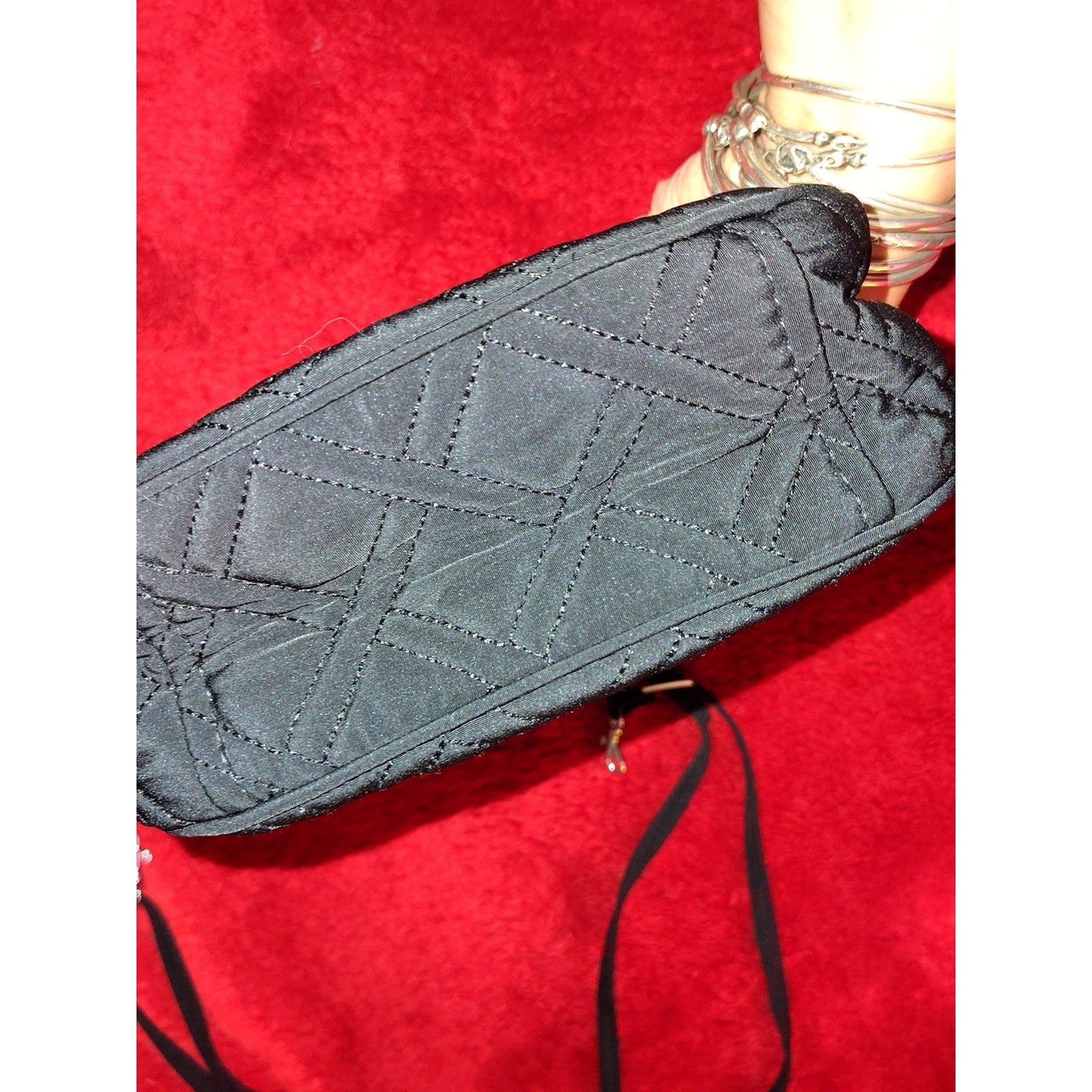 Vera Bradley Black Quilted Mini Top-Handle Crossbody