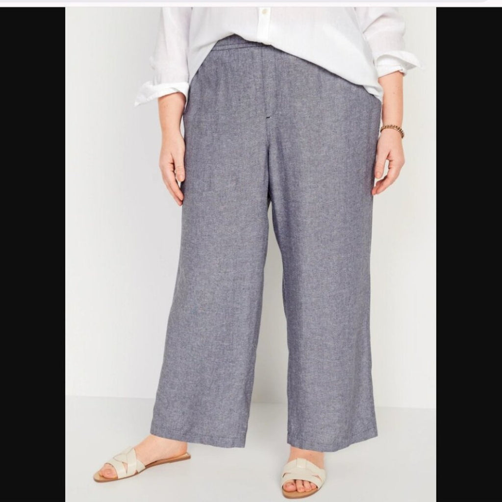 Old Navy NWT Linen-Blend Wide-Leg Pants 2X