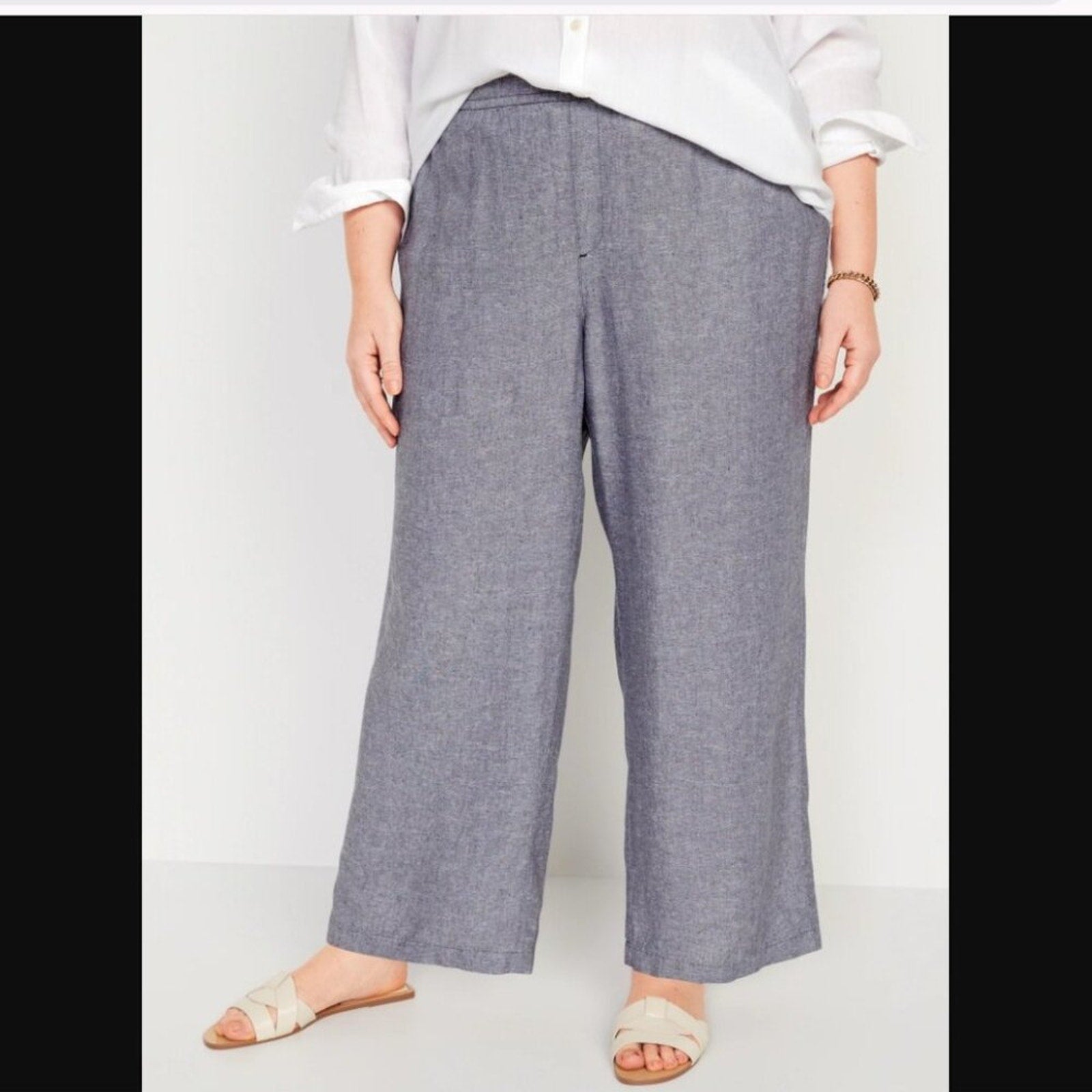 Old Navy NWT Linen-Blend Wide-Leg Pants 2X