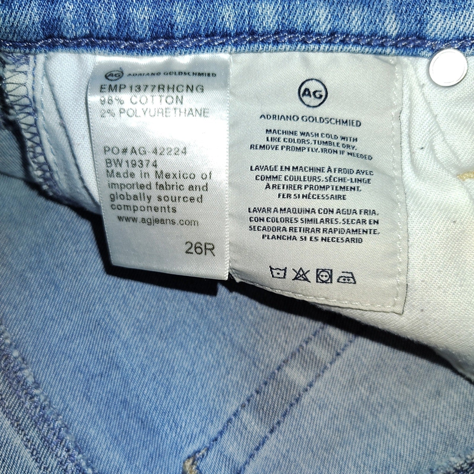 Ag Jeans The Stevie Ankle Sz 26