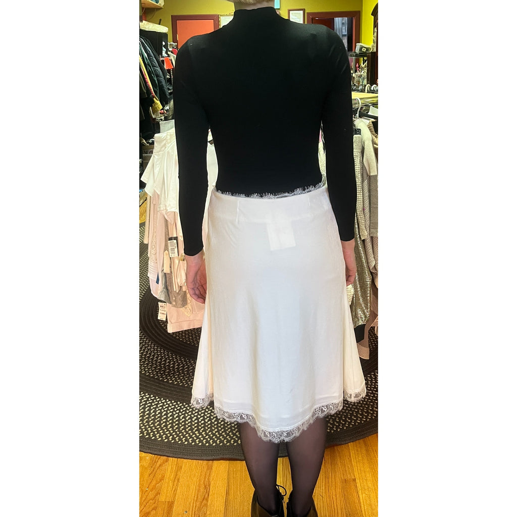 NWT Miss Circle White Velour & Lace Skirt Sz S