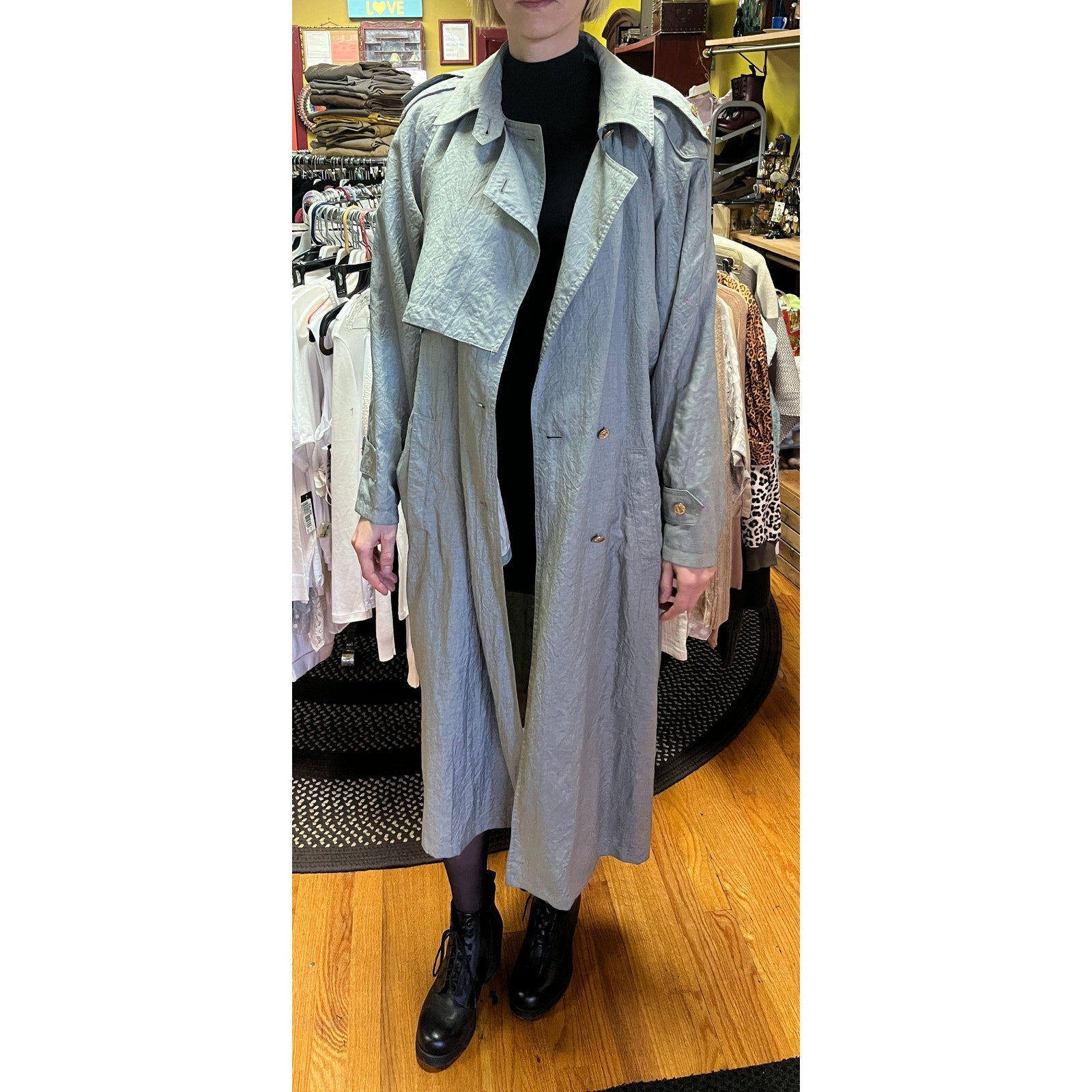 Vintage Light blue trench sz 12