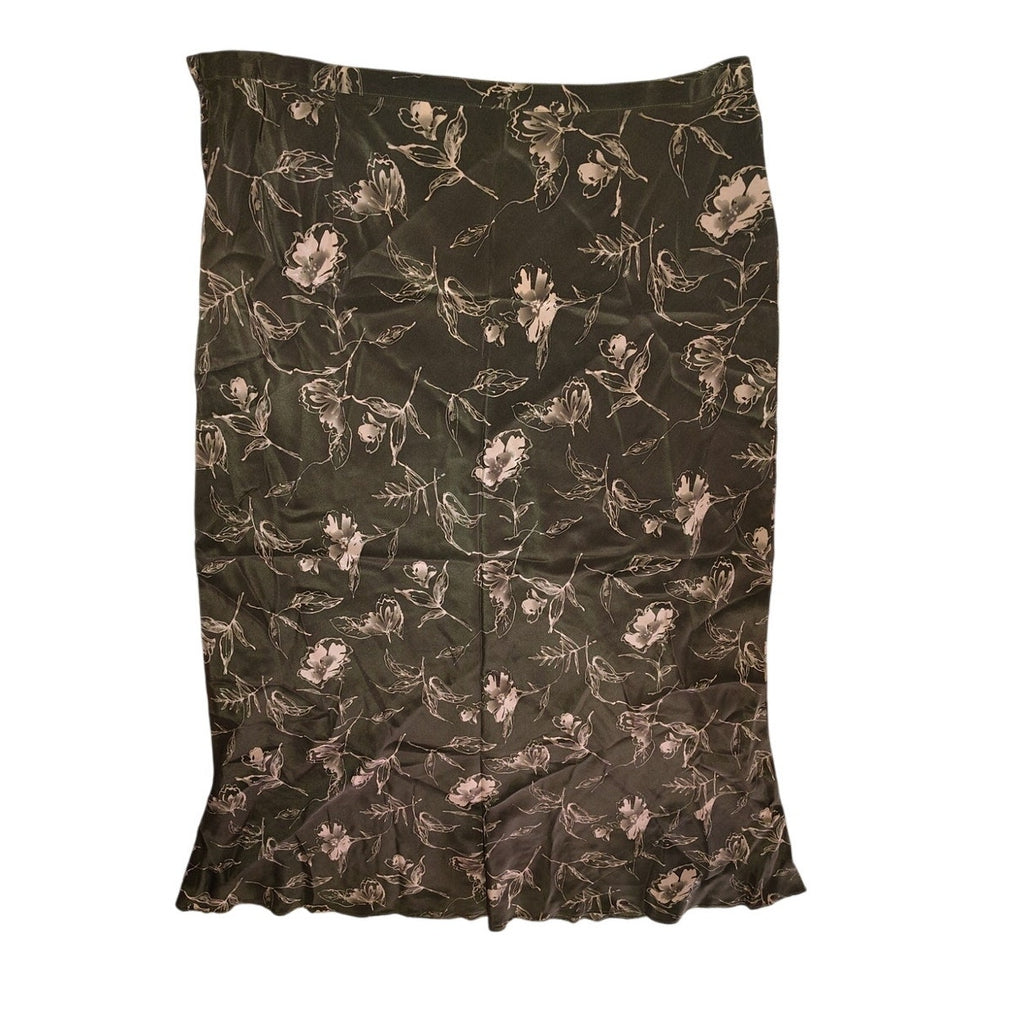 Vintage Green Silk Maxi Skirt NWOT SZ 16