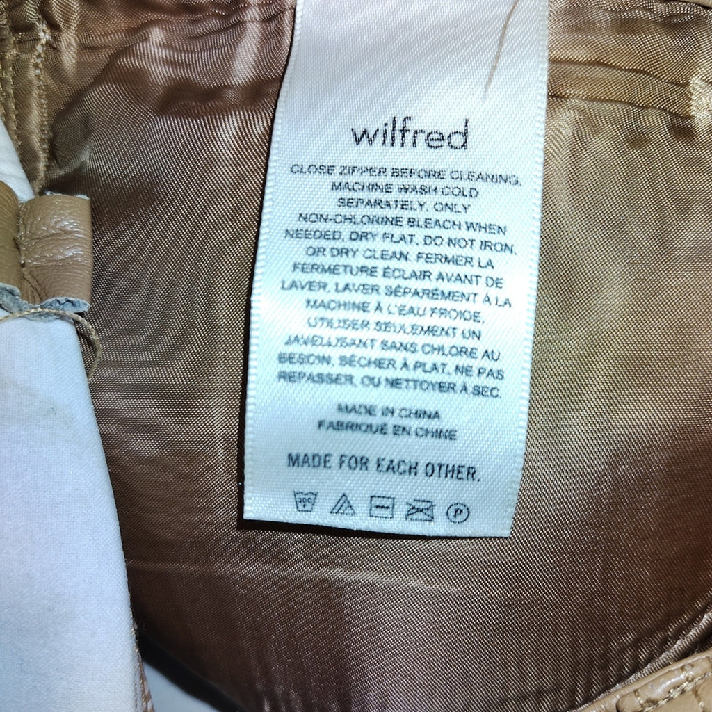 Wilfred Tan Vegan Leather Pants Sz 6