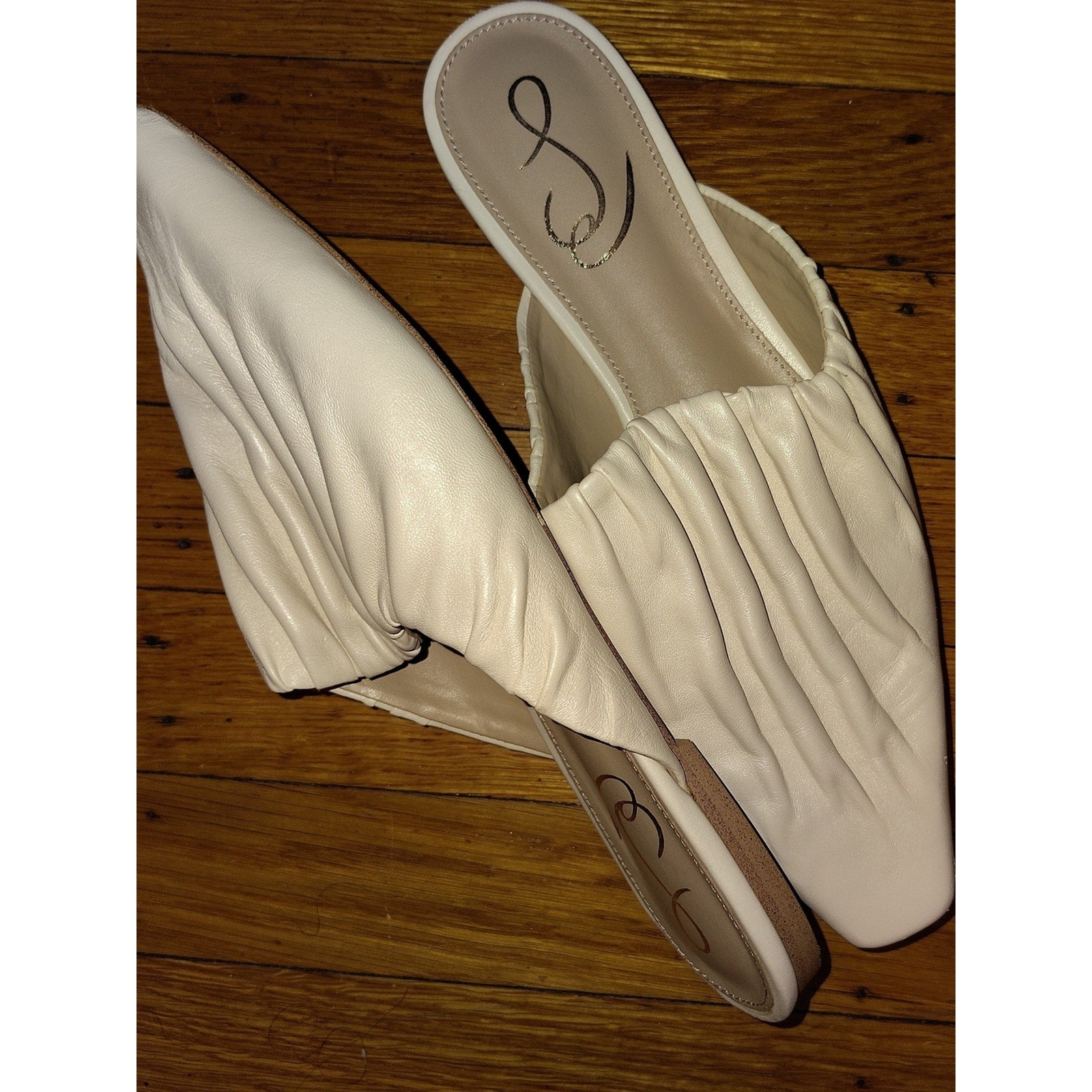 Sam Edleman Cecilia Gathered Leather Slip-On Flats Sz 8