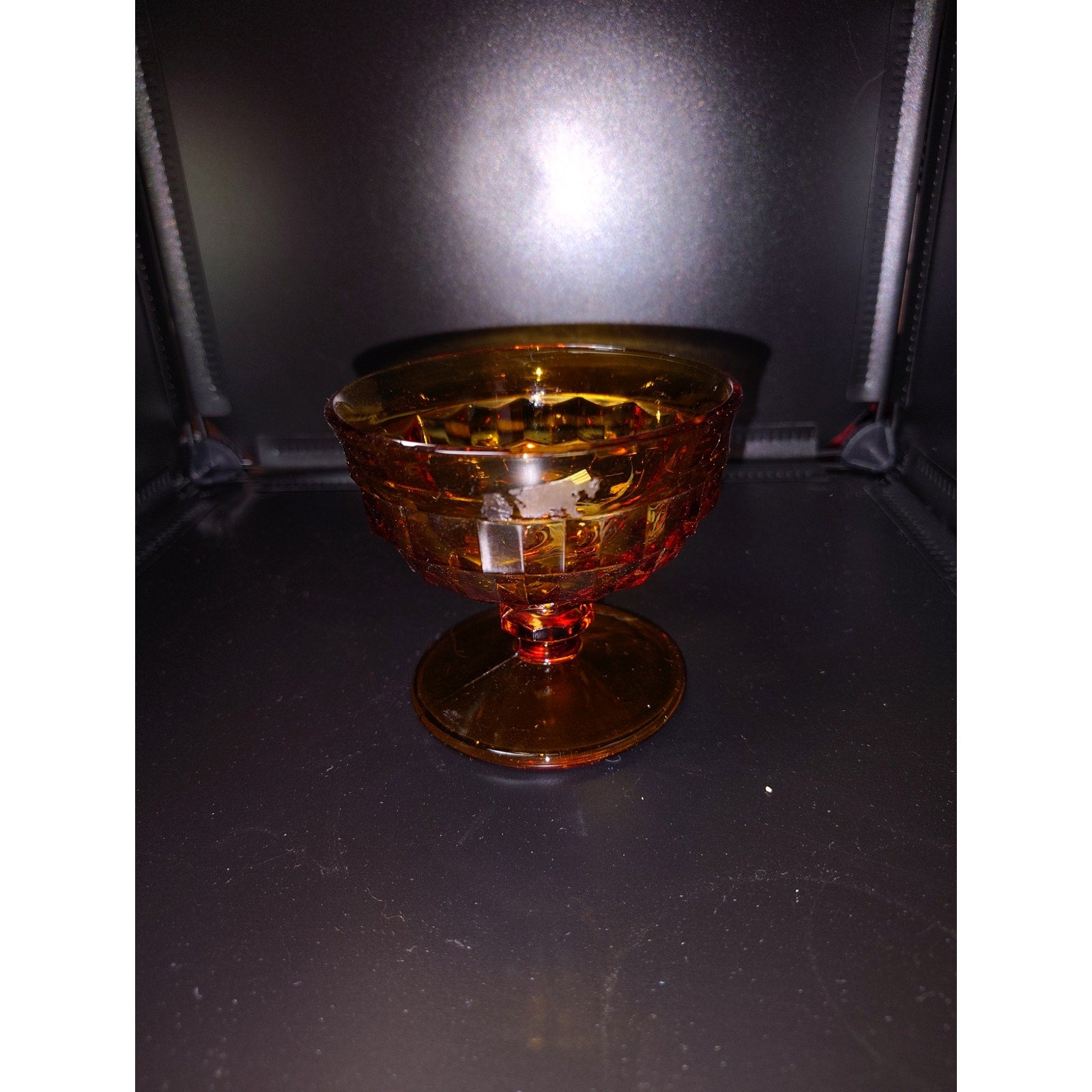 Vintage Amber Glass desert bowls 6
