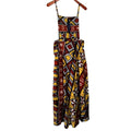 Handmade Tribal Print Smock Maxi Dress w Pockets Sz M