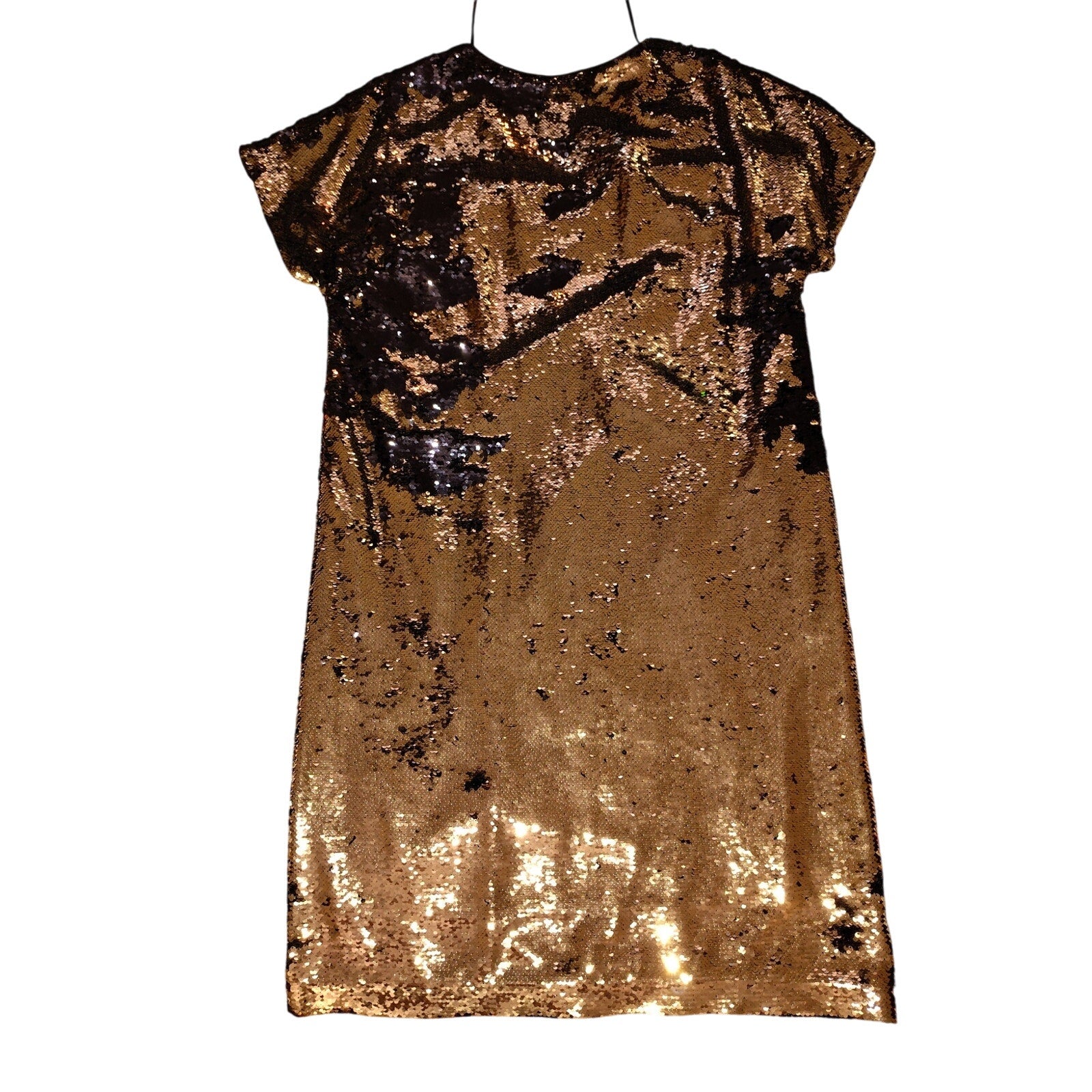 Tracey Ellis Ross Gold & Black Sequin Dress SZ L- NWT