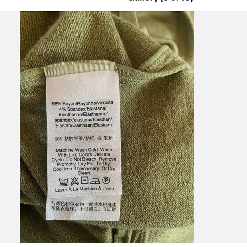 DKNY PUR cowl neck Midi Green Dress SZ M