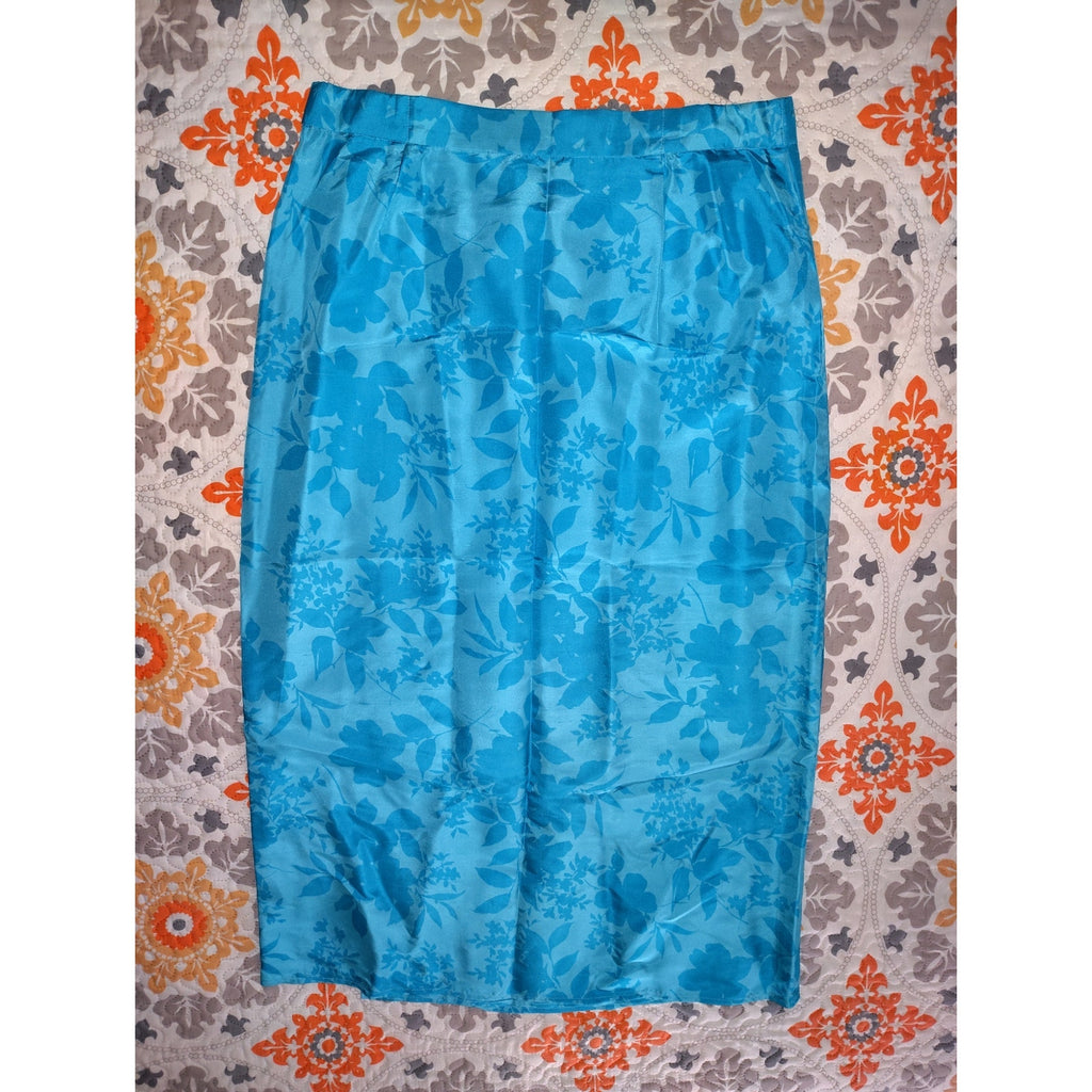 August Silk Vintage Faux Wrap Maxi Skirt Sz 16