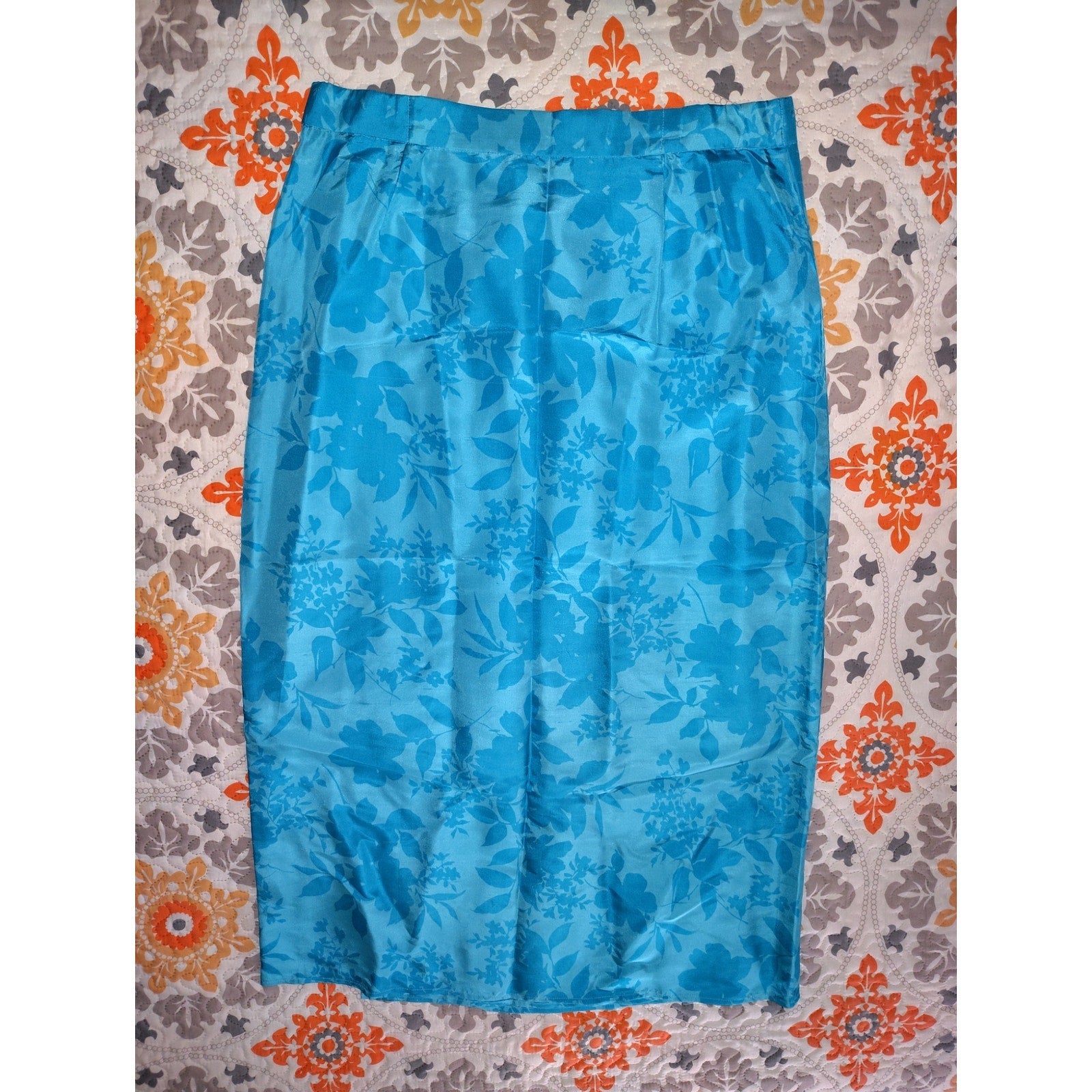 August Silk Vintage Faux Wrap Maxi Skirt Sz 16