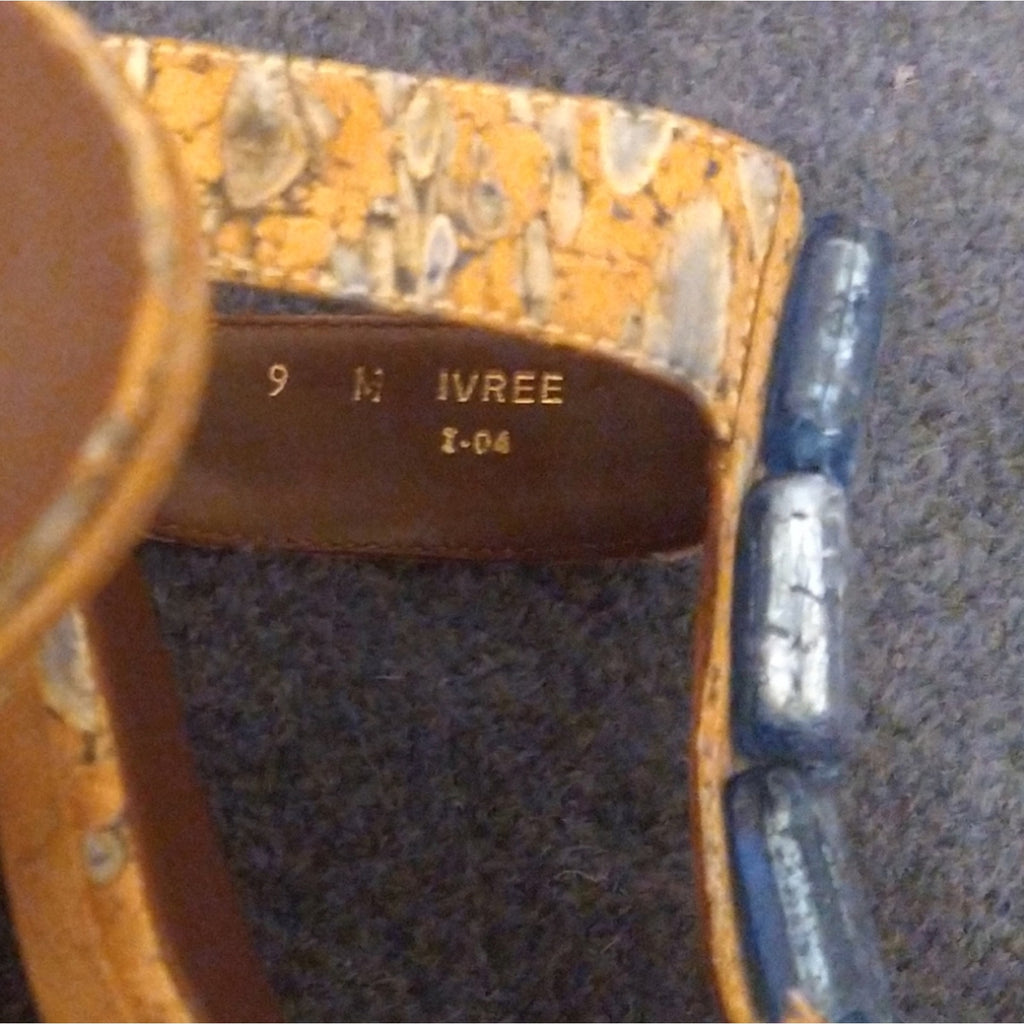 Donald Pliner New Ivree jeweled cork heels sz 9