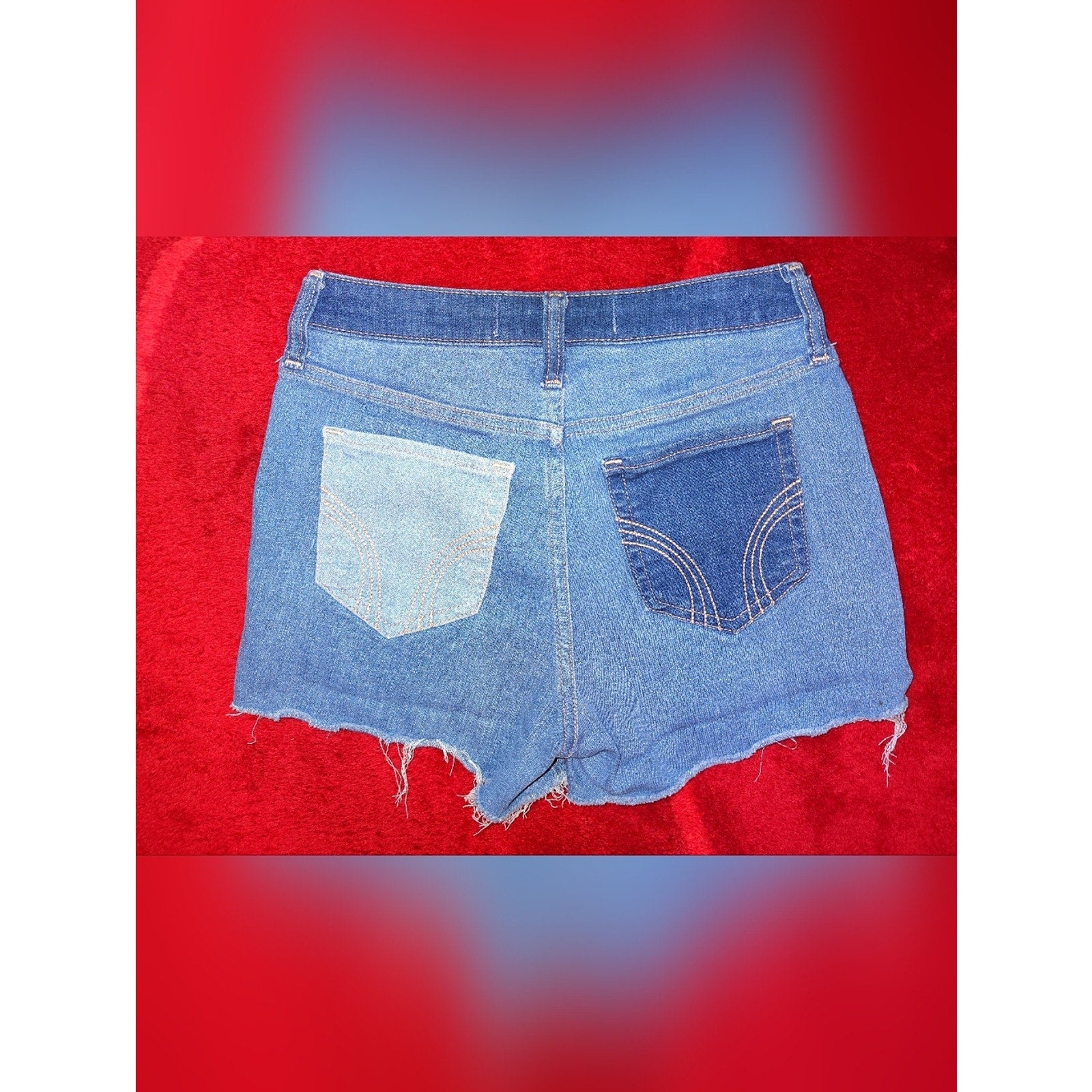Hollister Women's Two-Tone Denim Patchwork Shorts - SZ 27