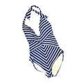 Lauren EUC Lowcut Swimsuit Blue & White Stripes SZ L