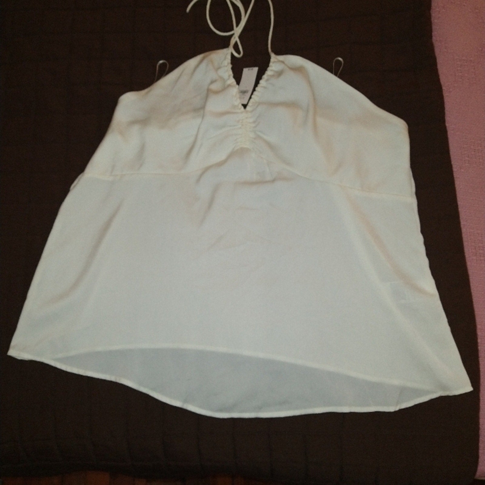 NWT Banana Republic L  Satin Halter in Ivory