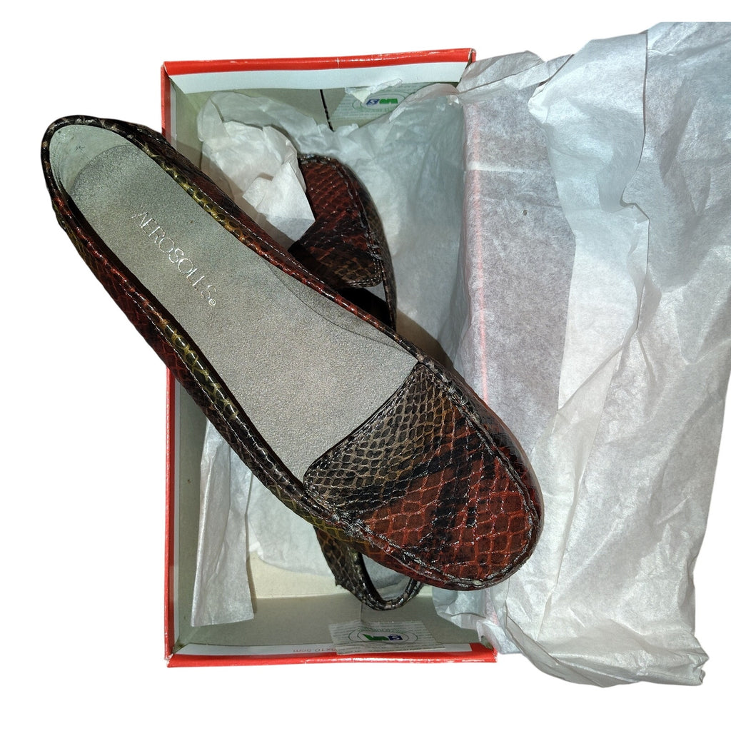 Aerosoles Nu Day Faux Croc Multi Color Loafers NIB SZ 8W