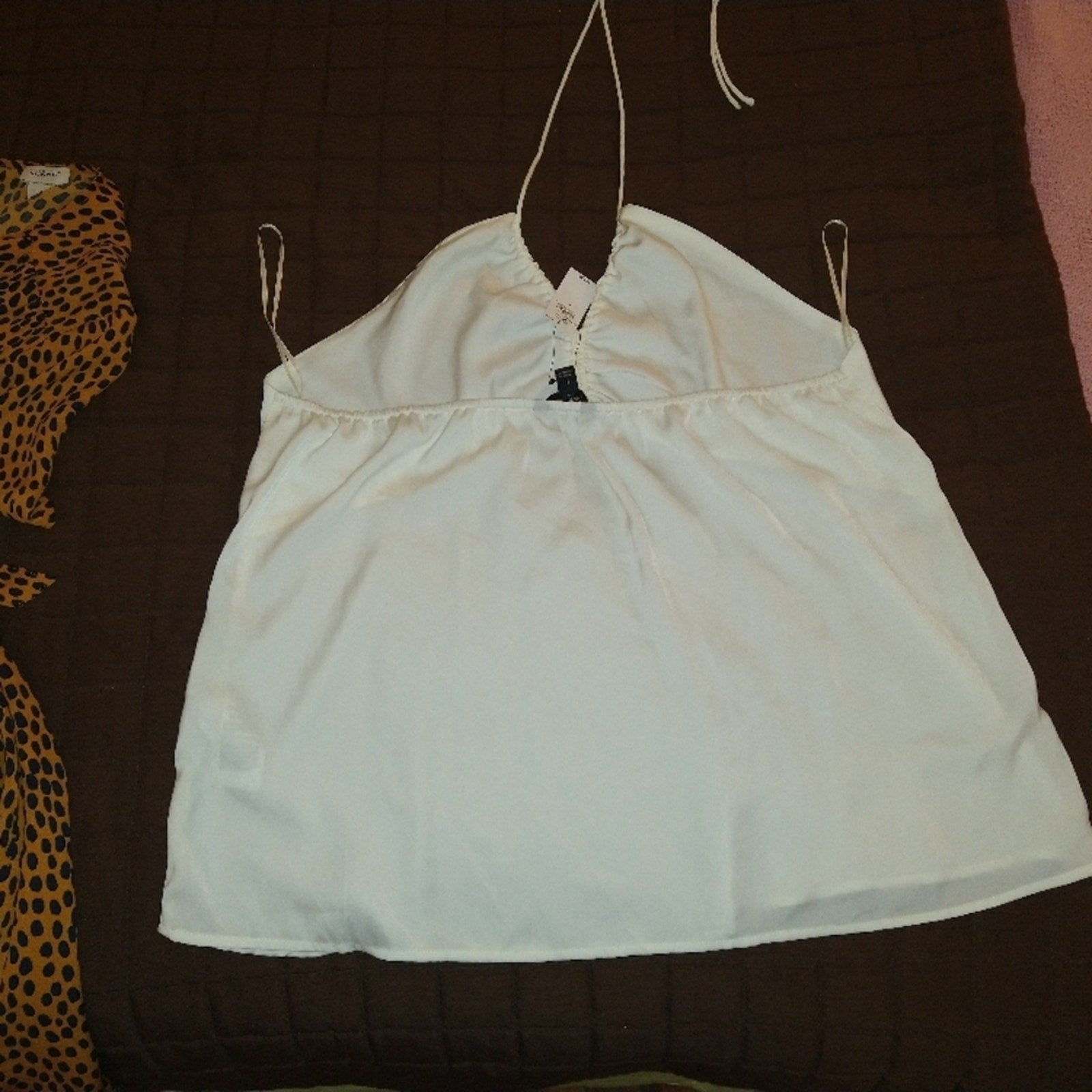 NWT Banana Republic L  Satin Halter in Ivory