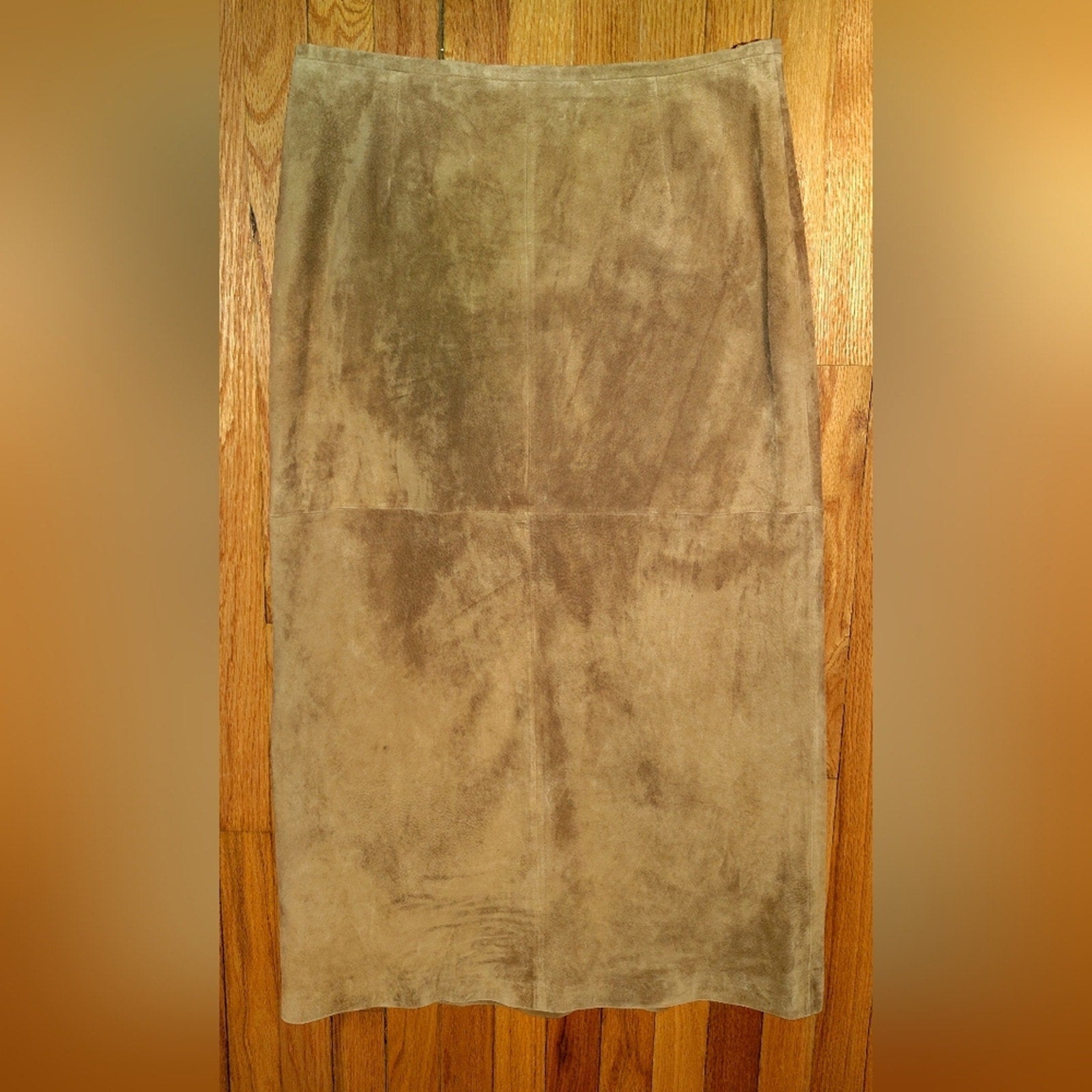 Bernardo Tan Suede Pencil Skirt Sz 12