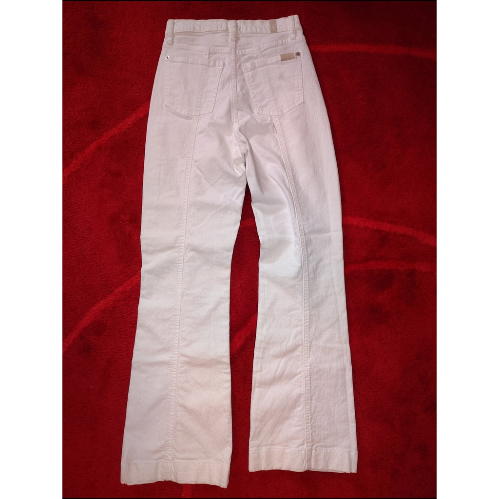 Seven7 Ultra High-Rise Dojo White Flare Jeans SZ 25