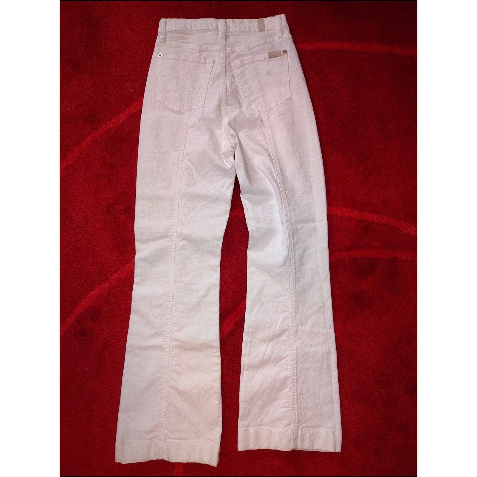 Seven7 Ultra High-Rise Dojo White Flare Jeans SZ 25