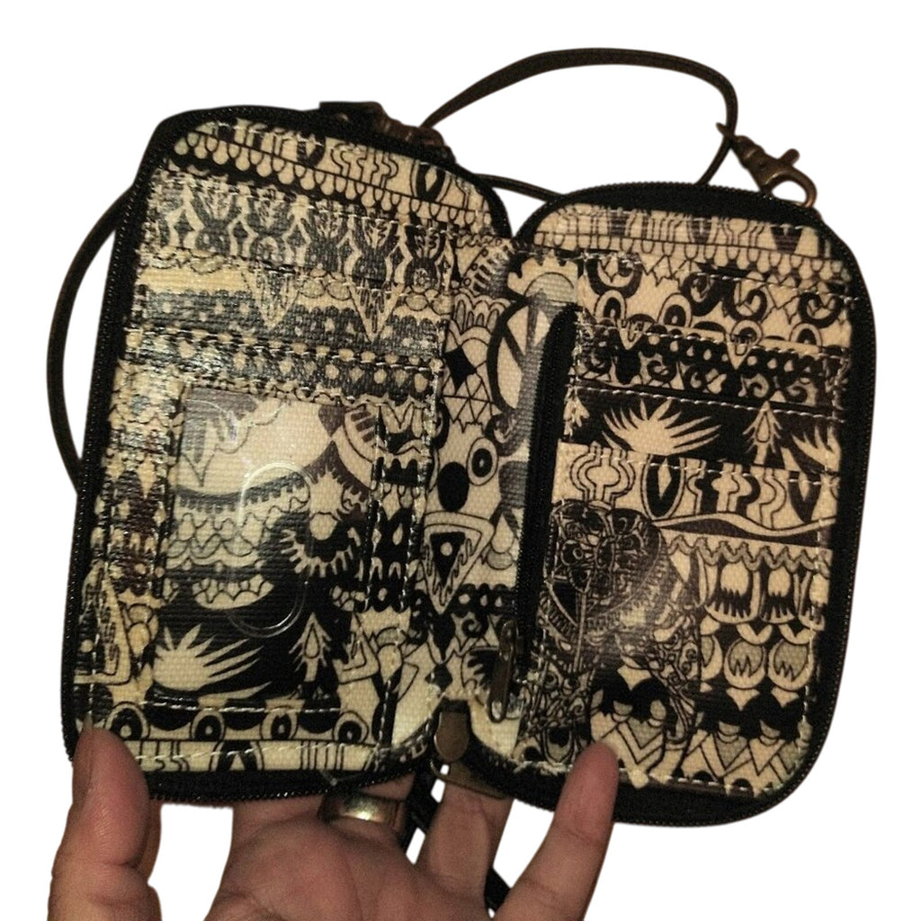Sakroots B&W Small Cell Phone Crossbody wallet