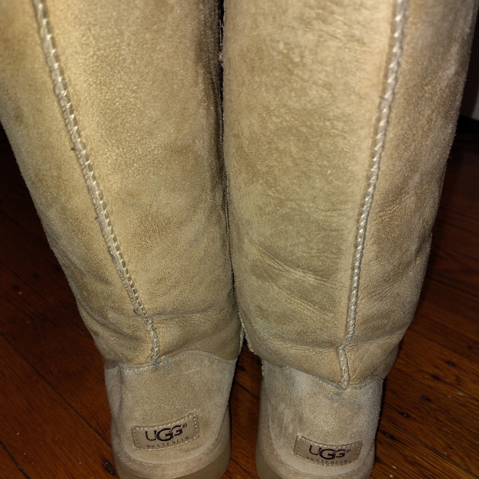 UGG Tan Winter Boots with Green Grumble Dragon Design