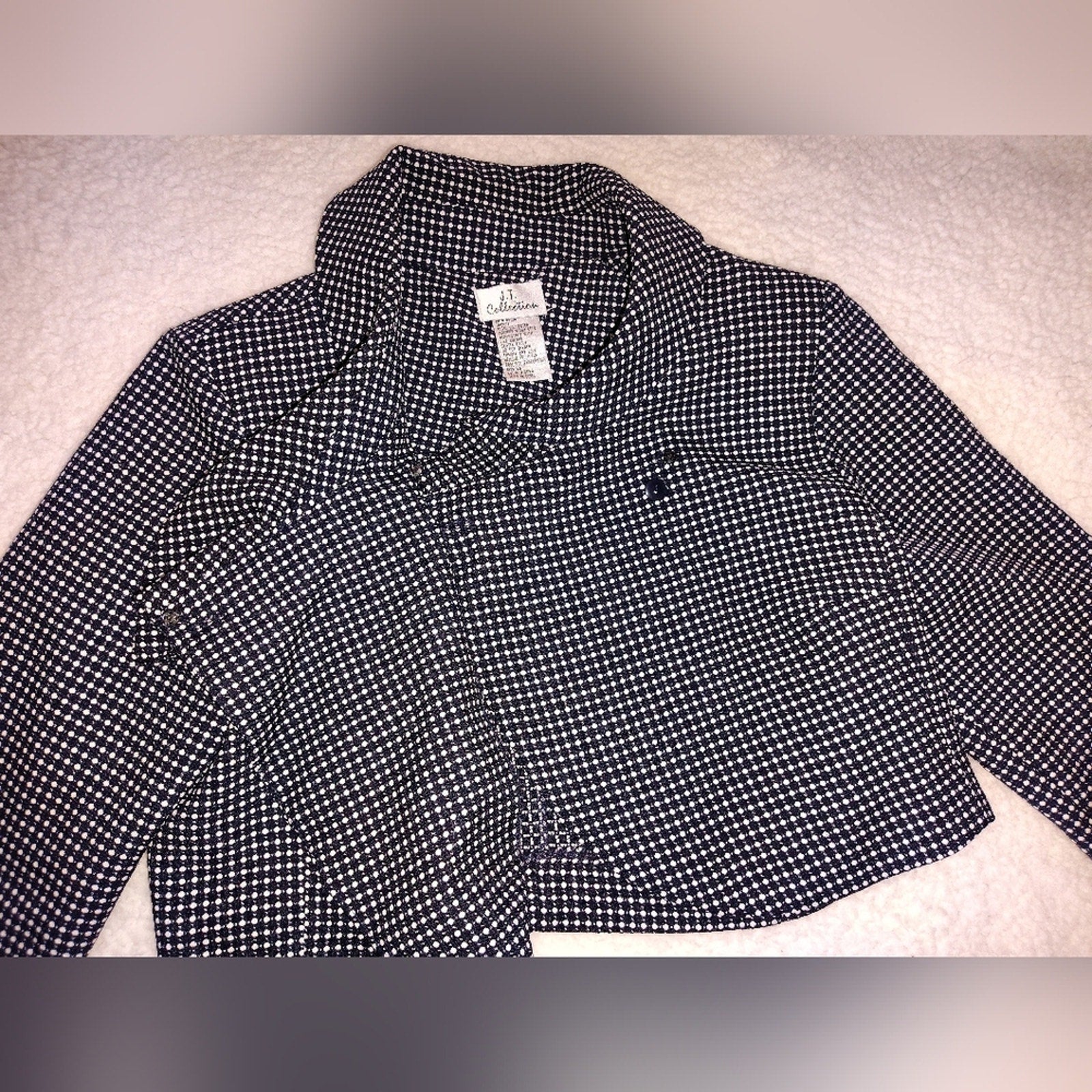 Vintage Retro Fit Polka Dot Cropped Jacket Sz 14