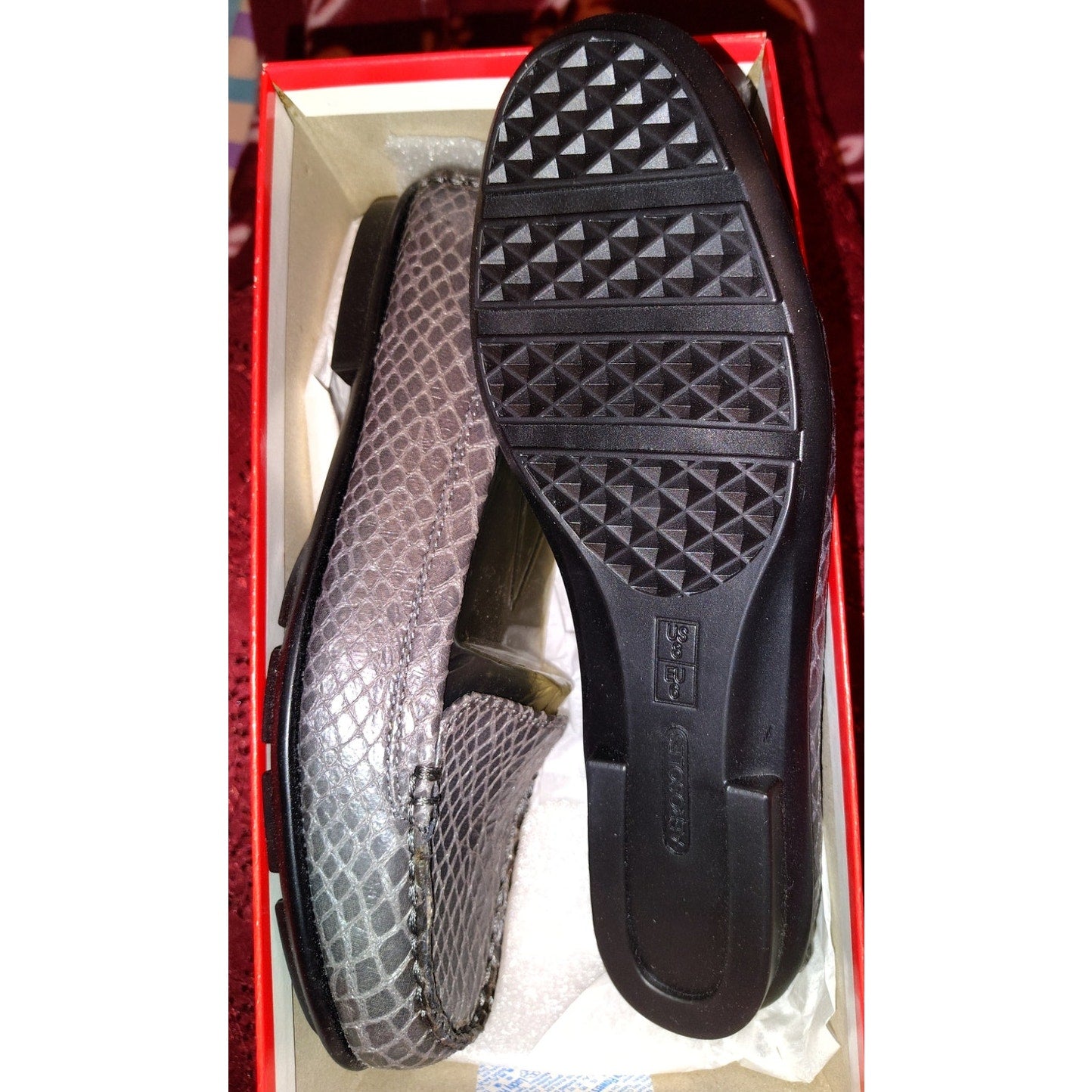 Aerosoles Nu Day Faux Croc Gray Loafers sz 8w
