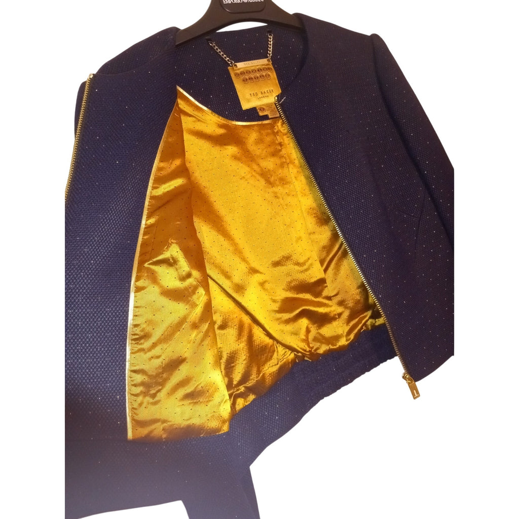 Ted Baker Working Title Navy Blue jacket Sz 0