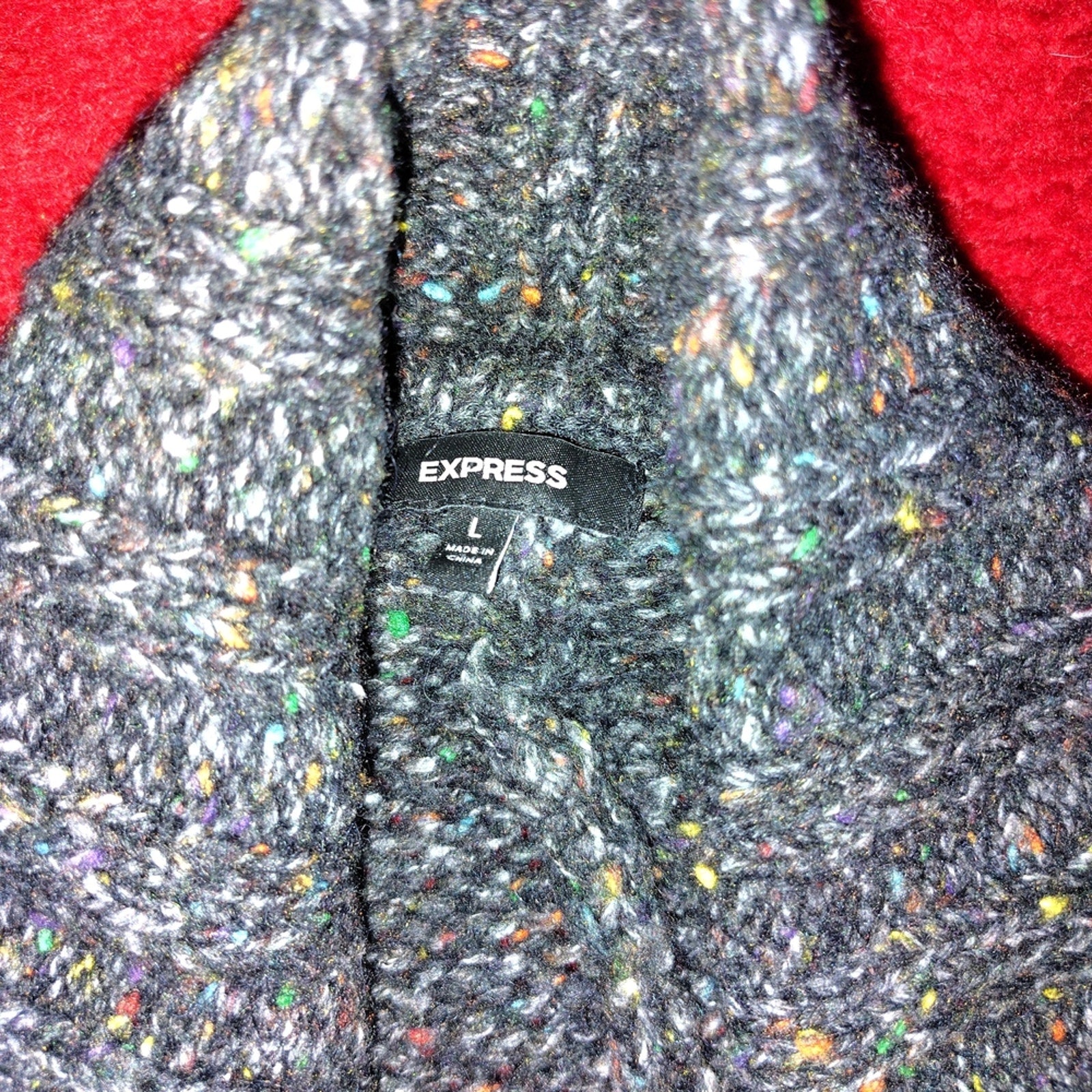 Express Gray Knit Long Cardigan Sz L