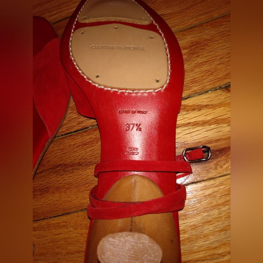 Vintage CNC Costume National Strappy Red Sandals Sz 8 NWOT