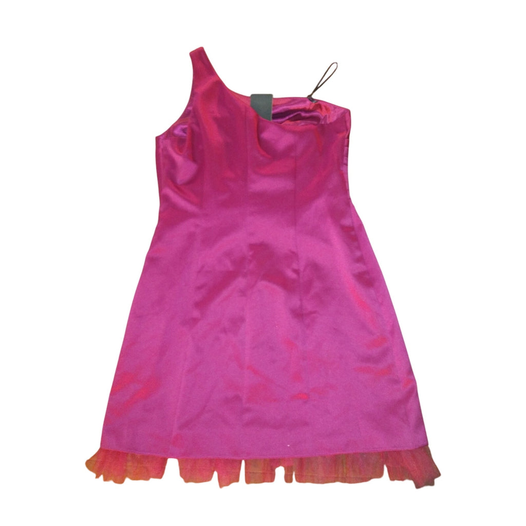 NWT ABS One Shoulder Plum Satin Mini dress SZ 14