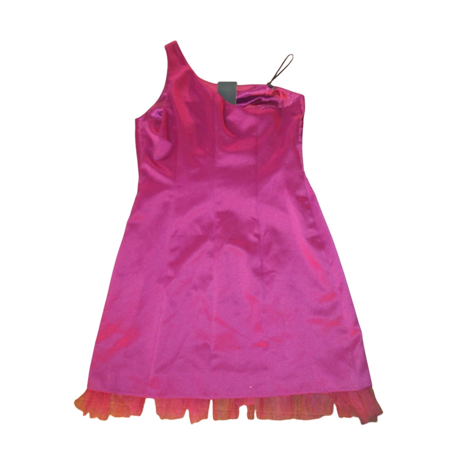 NWT ABS One Shoulder Plum Satin Mini dress SZ 14