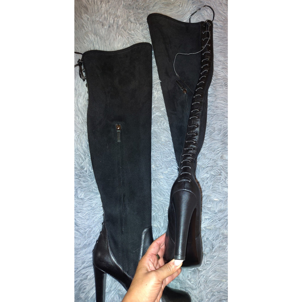Nine West leather & suede thigh high boots sz 7