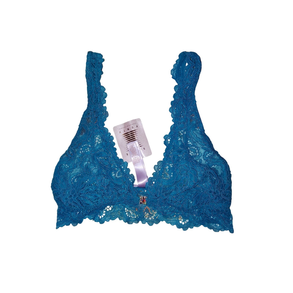 Fenty Teal Jeweled Lace Bra Sz M