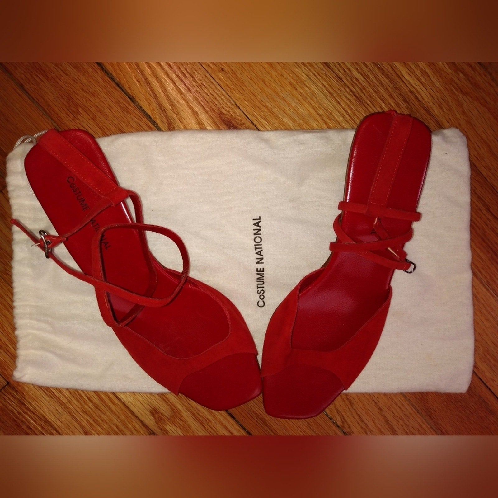Vintage CNC Costume National Strappy Red Sandals Sz 8 NWOT