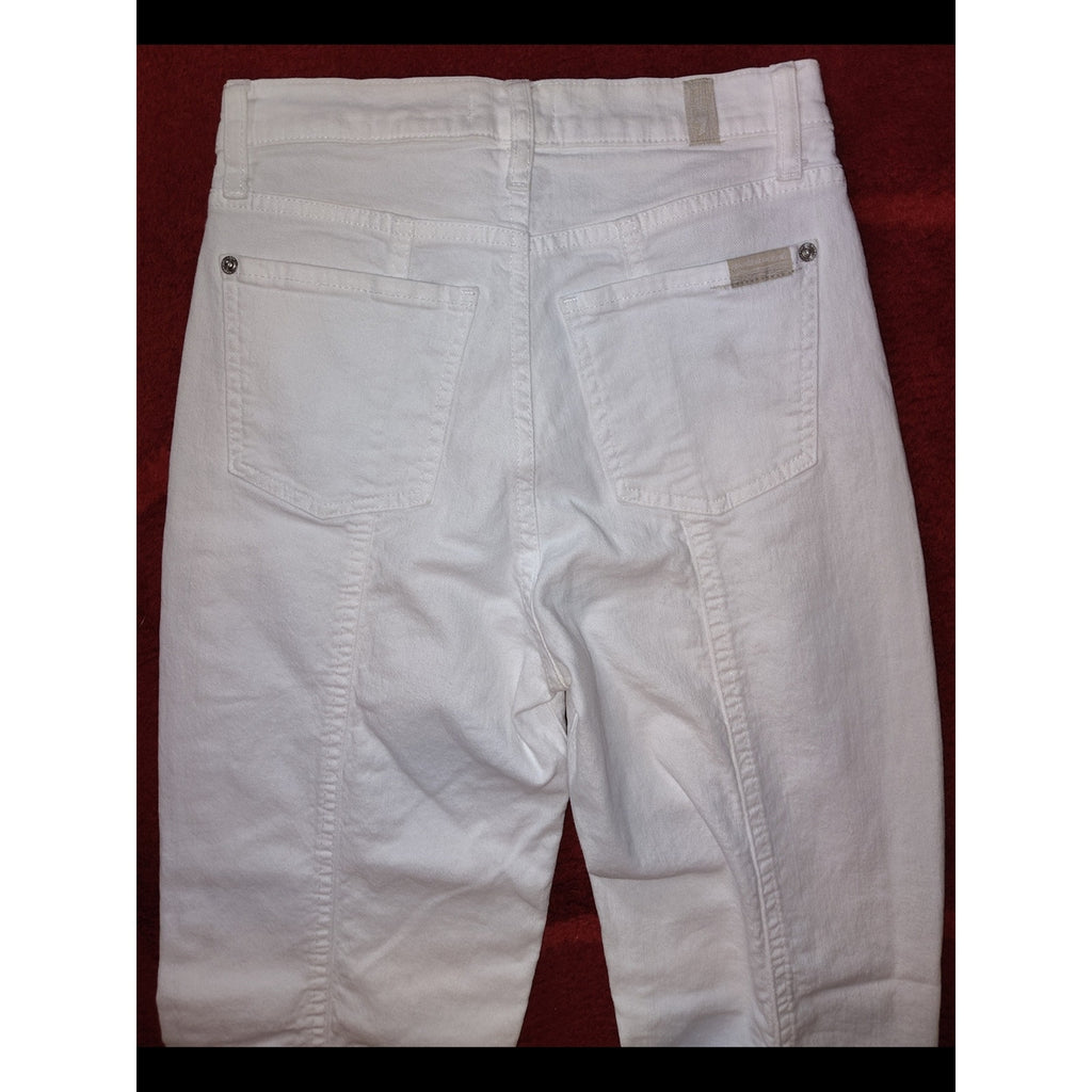 Seven7 Ultra High-Rise Dojo White Flare Jeans SZ 25