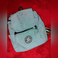Kipling Vtg Lt Blue Backpack with Logo Patch