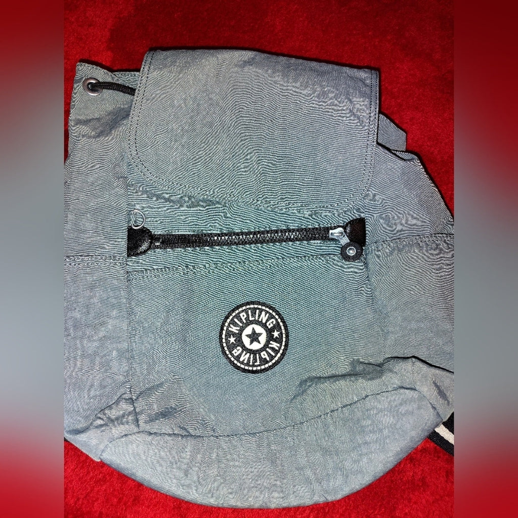 Kipling Vtg Lt Blue Backpack with Logo Patch