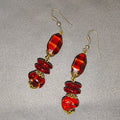 Vintage Chic Red and Gold Beaded Earrings
