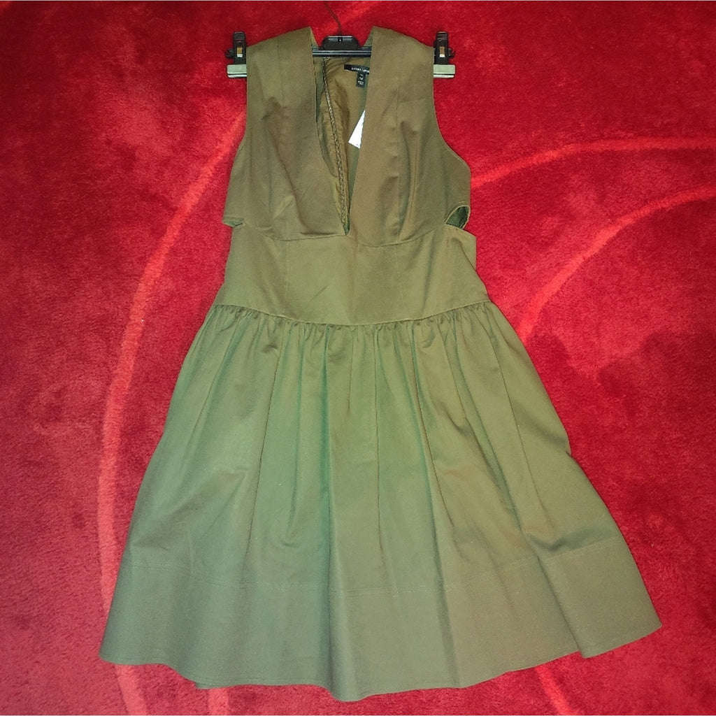 Banana Republic Anisa Deep V-Neck Brown Mini Dress Sz 14T