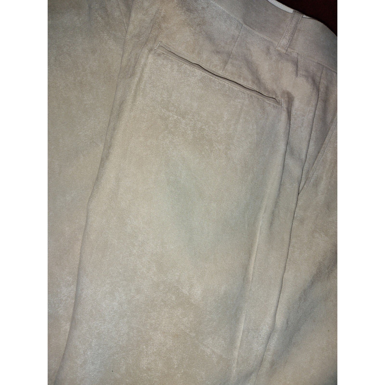Pronti Ultra Suede Cream Slacks SZ 36 X 30