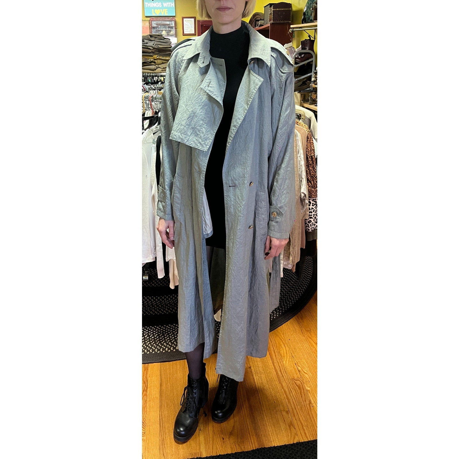 Vintage Light blue trench sz 12