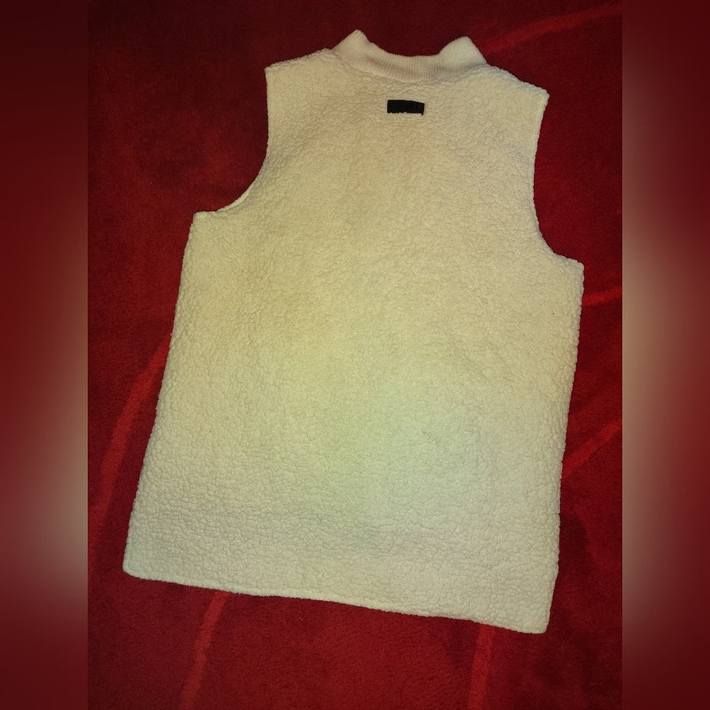 Calvin Klein Cream Fleece Vest Sz M