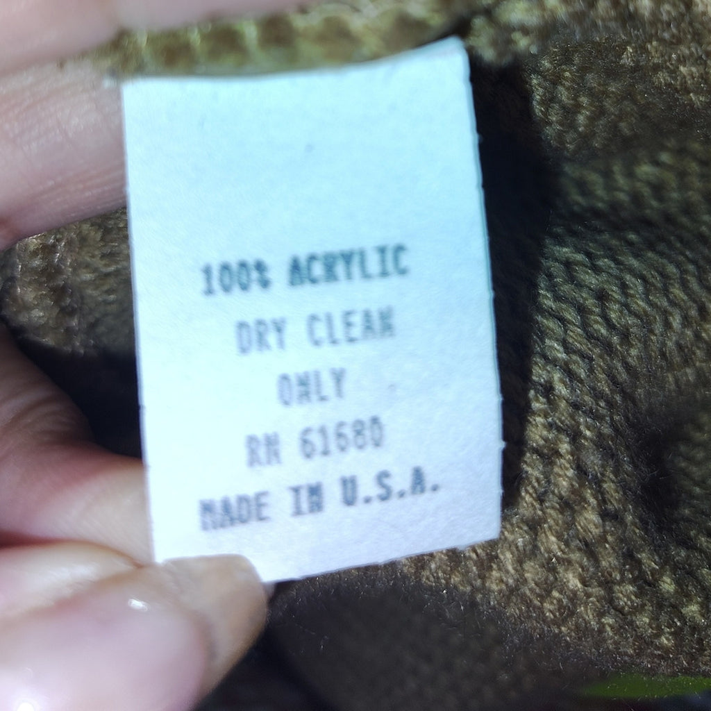 525 America Belted Cardigan Jacket with Faux Fur Trim Sz M