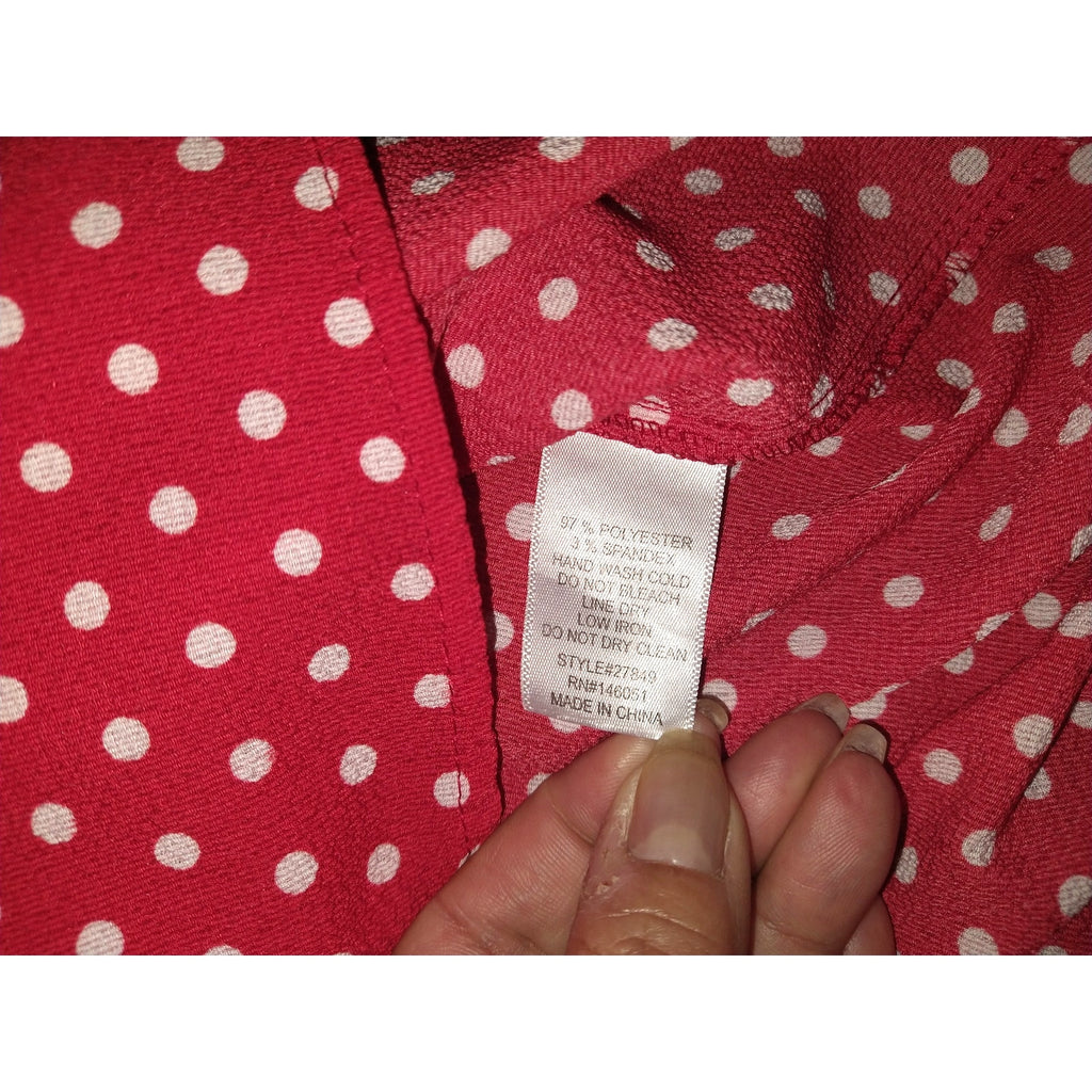 Monteau LA Red Polka Dot top SZ S