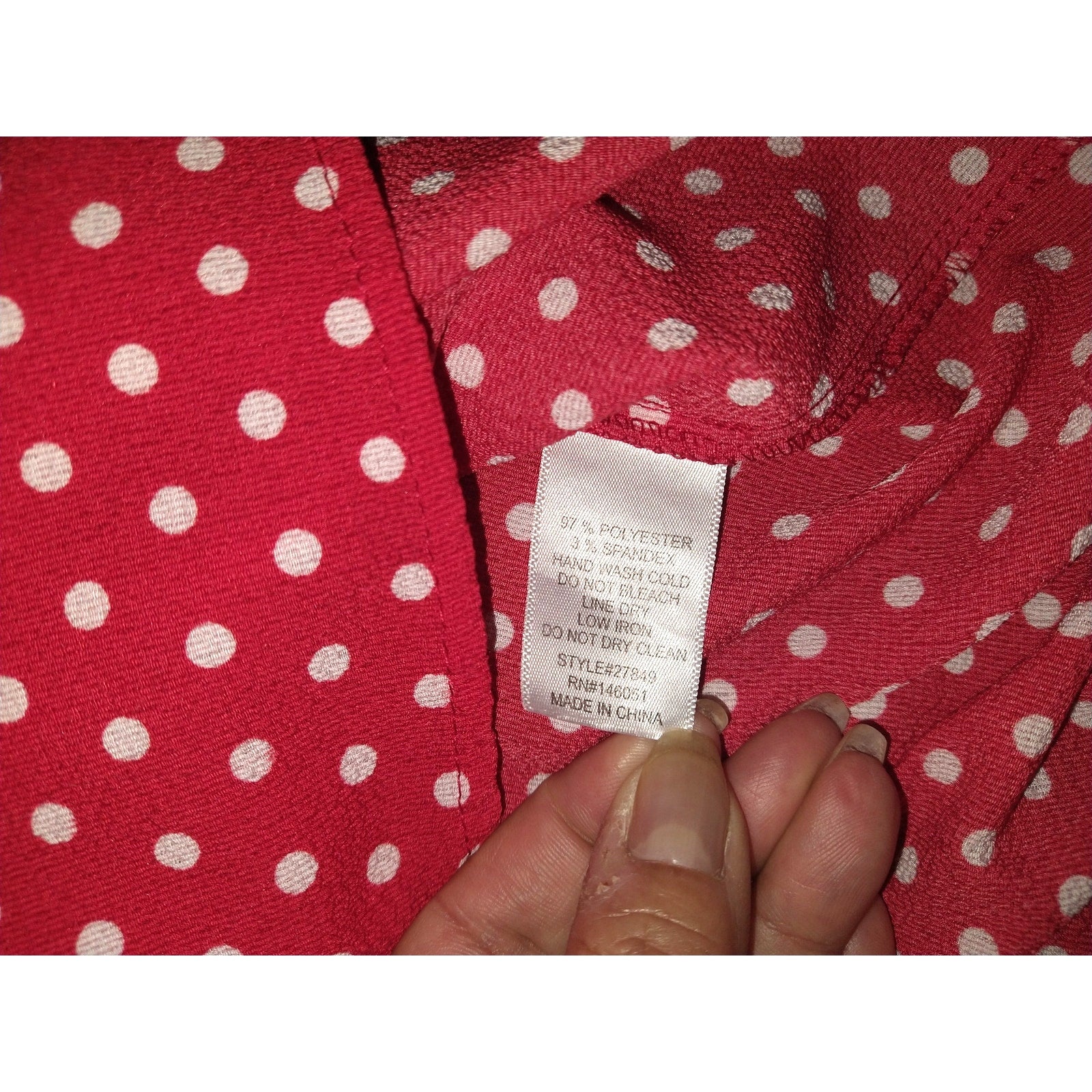 Monteau LA Red Polka Dot top SZ S